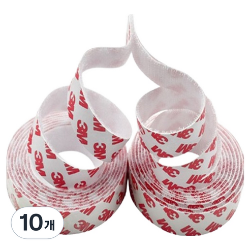 파리박사 벨크로 테이프 화이트 2cm x 2m, 10개