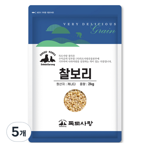 독도사랑 찰보리, 2kg, 5개