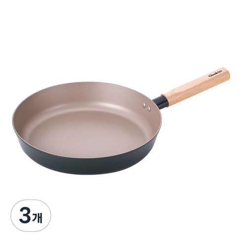 쿠킨 IH 인덕션 라임우드 후라이팬, 24cm, 3개