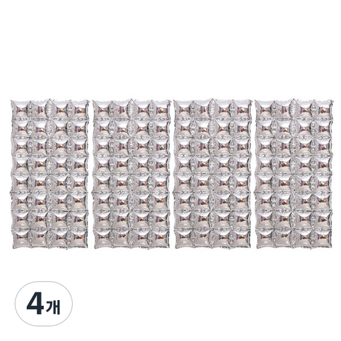 모자이크 배경 은박 풍선 4열 4p, 실버, 4개