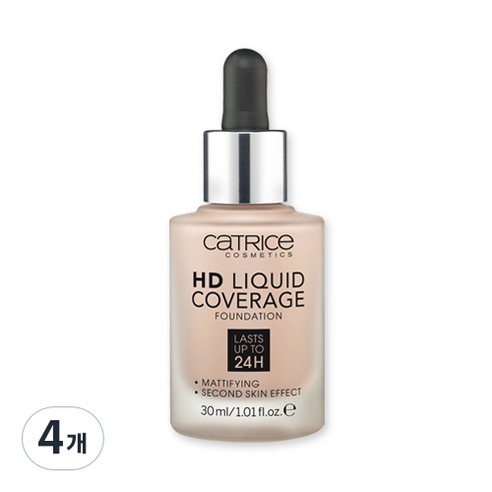 캐트리스 HD 리퀴드 커버리지 파운데이션 30ml, 020호 로즈베이지, 4개