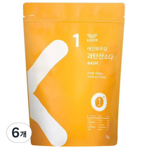 레인보우샵 과탄산소다 베이직 리필, 1kg, 6개