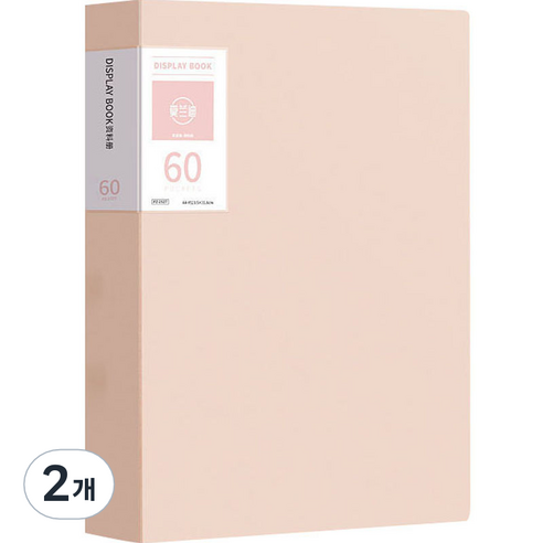서류정리 A4 클리어파일 60p, 핑크, 2개