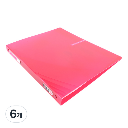 알파 비비드 컬러칩 O링바인더 A4 3공 2cm, 분홍, 6개
