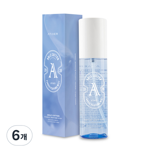 에티에르 섬유탈취제 에이블코튼향 본품, 100ml, 6개, 에이블코튼