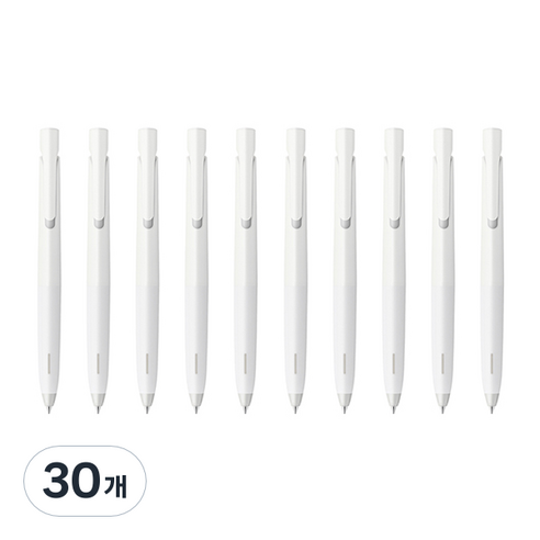 제브라 블렌 젤잉크팬 0.7mm, 화이트바디 + 블랙잉크, 30개