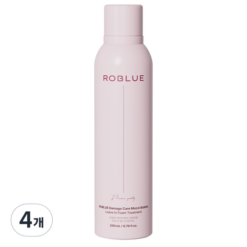 로블루 데미지케어 모찌버블 리브 인 폼 트리트먼트, 200ml, 4개