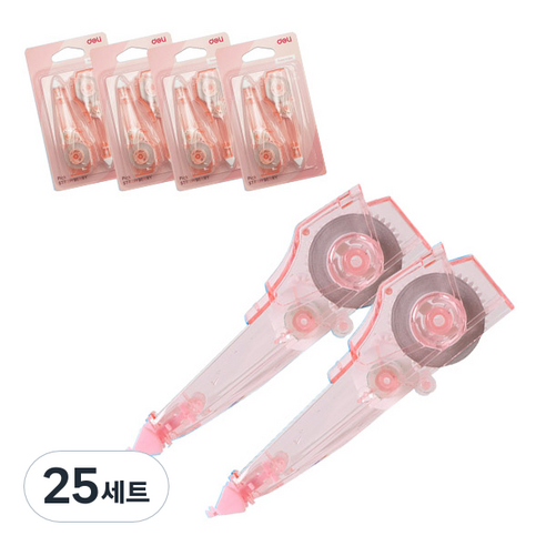 델리 마카롱 수정 테이프 리필 71470 2개, 핑크, 25세트