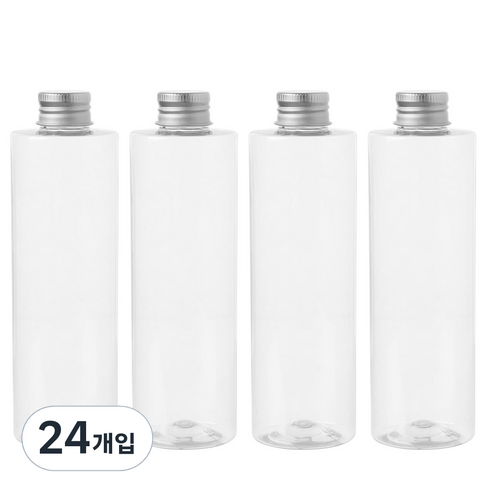 병도매닷컴 AC250 투명 음료용기 알루미늄 실버캡, 250ml, 24개