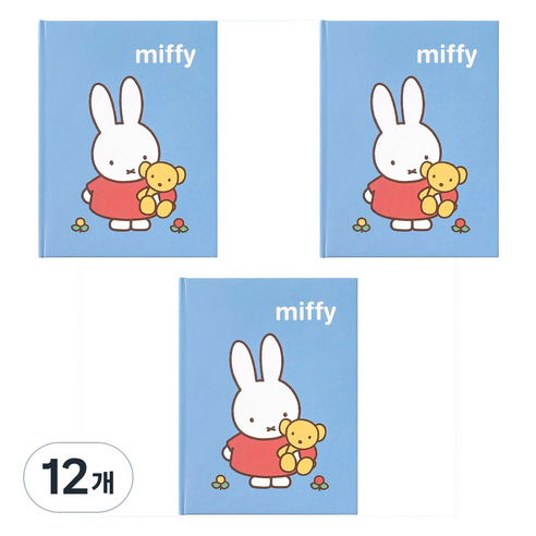 iiGEN 미피 미니 양장 노트 80매, 블루, 12개
