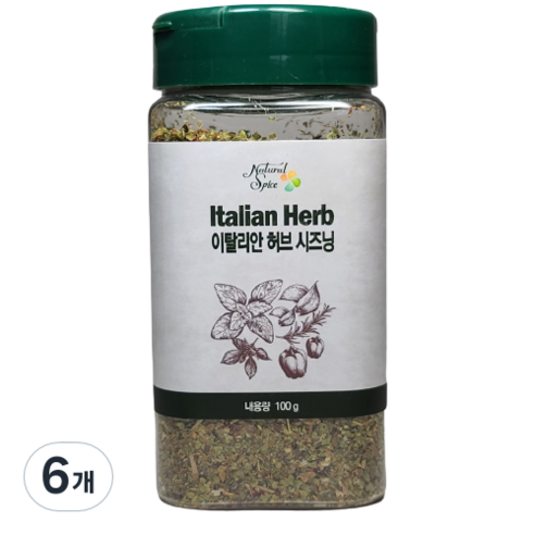 내츄럴스파이스 이탈리안 허브 시즈닝, 100g, 6개