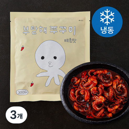 부탇해 쭈꾸미 매운맛 (냉동), 300g, 3개