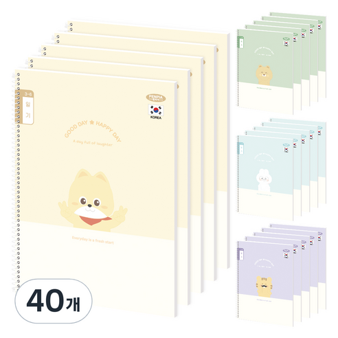 펜피아 1000 초등 스프링노트 3-6일기, 랜덤발송, 40개