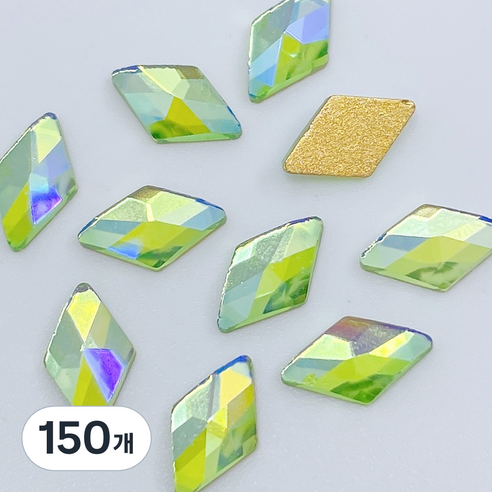 메이브라운 네일스톤 대용량 다이아 6 x 10 mm, 오로라그린, 150개