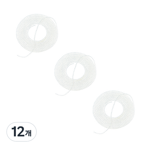 아리코 네일아트 볼줄 체인 파츠 1mm x 90cm, 실버, 12개