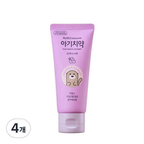 마이비 유아용 치약 2단계 블루베리향, 50g, 4개