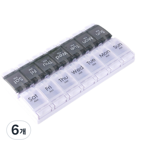 미라클매직 원터치 요일별 약통 그레이, 6개