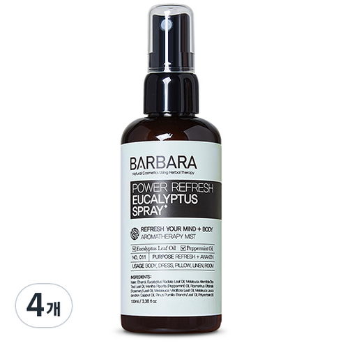 바르바라 파워리프레쉬 유칼립투스 스프레이 100ml, 4개