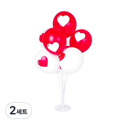 파티쇼 풍선꽂이장식세트70cm 인쇄, 포인트하트혼합, 2세트