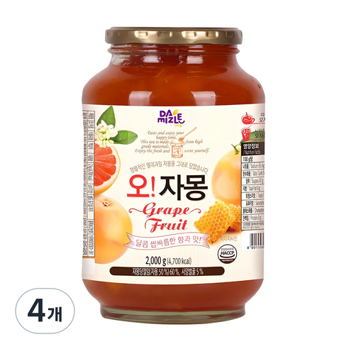 다미즐 오 자몽 과일청, 2kg, 1개입, 4개
