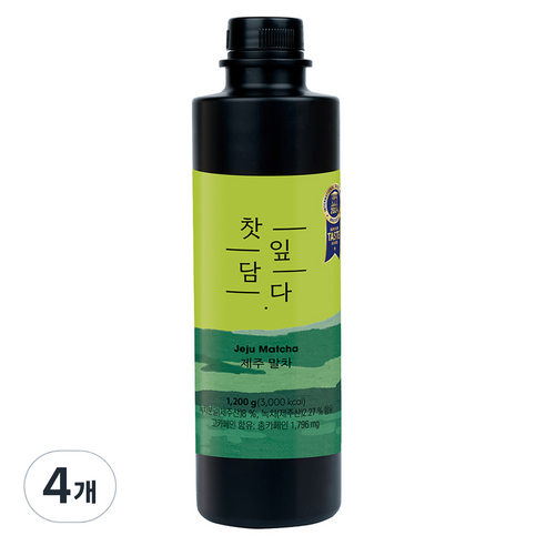 스위트컵 찻잎담다 제주 말차, 1200g, 4개