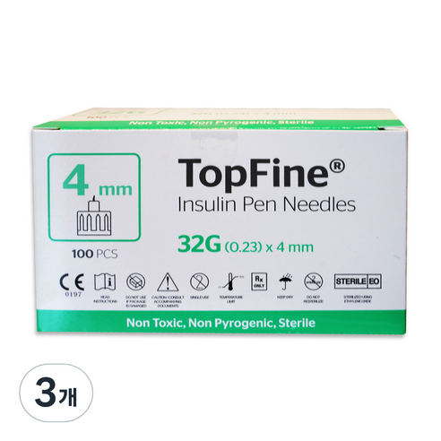 메덱셀 TopFine 인슐린 펜니들 32G 4mm, 3개