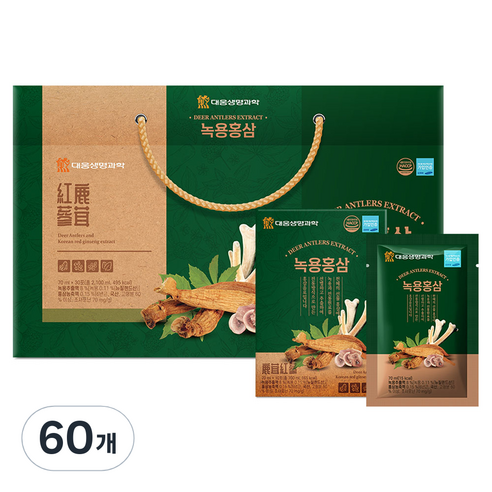 대웅생명과학 녹용 홍삼, 70ml, 60개