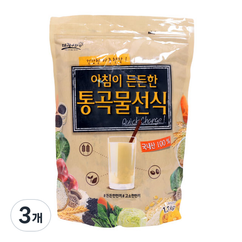 태광선식 아침이 든든한 통곡물선식, 3개, 1.3kg