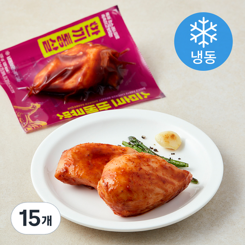 한끼통살 소스 닭가슴살 스모크 바베큐맛 (냉동), 100g, 1개입, 15개