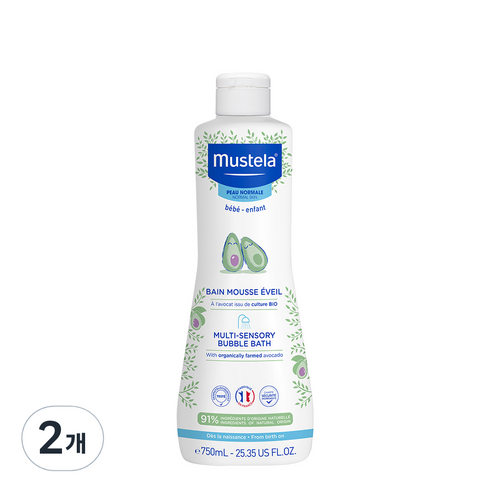 무스텔라 멀티 센서리 버블 배스, 750ml, 2개