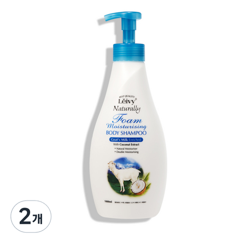 레이비 산양유 폼 바디워시 플로럴코튼향, 1000ml, 2개
