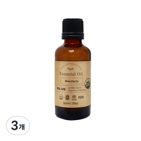 퓨어스 유기농 만다린오일, 50ml, 3개