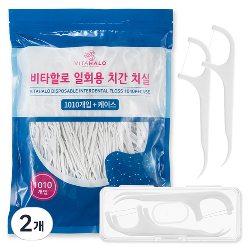비타할로 일회용 치실 + 케이스, 2개, 1010개입