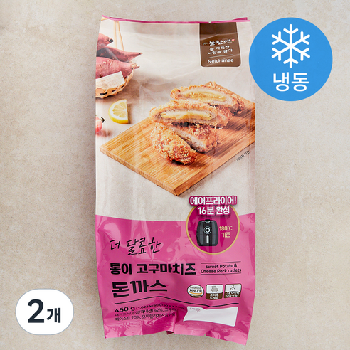더 달콤한 통이 고구마 치즈 돈까스 3입 (냉동), 450g, 2개