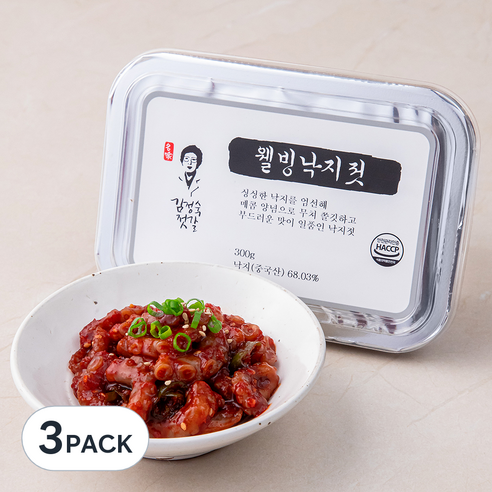 김정숙젓갈 웰빙낙지젓, 300g, 3개