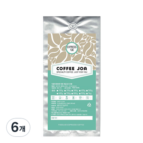 COFFEEJOA EXPRESS 100 분쇄 커피, 프렌치프레스, 500g, 6개