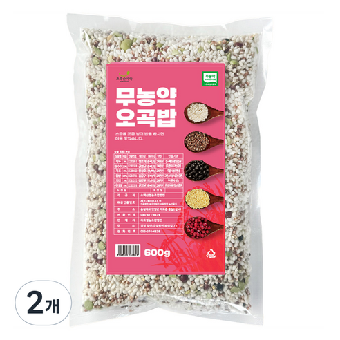 초록숟가락 무농약 오곡밥, 600g, 2개