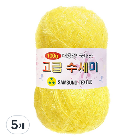 yarna 대용량 고급 수세미, 109노랑, 5개