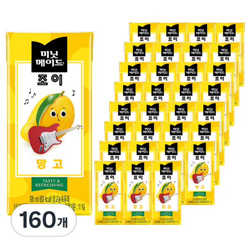 미닛메이드 조이 망고, 195ml, 160개