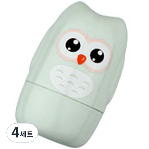 더리빙 유아용 손톱깎이 부엉이 세트, 그린, 4세트