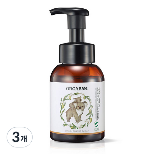 오가본 씨앗품은 유기농 순한 유아용 샴푸앤바쓰, 280ml, 3개