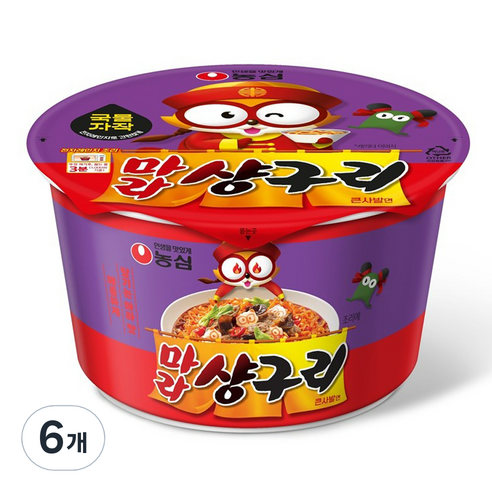너구리 마라 샹구리 큰사발면 103g, 6개