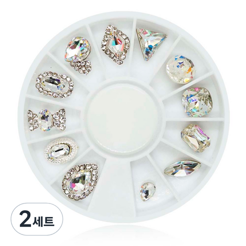 메이브라운 3D 네일스톤 큐빅파츠 A세트, 2세트, 혼합색상
