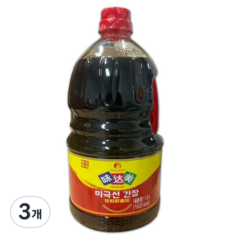 미달미 신호 위다미 미극선 양조간장, 3개, 1.8L