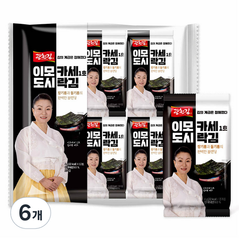 광천김 이모카세 1호 도시락김 12p, 48g, 6개
