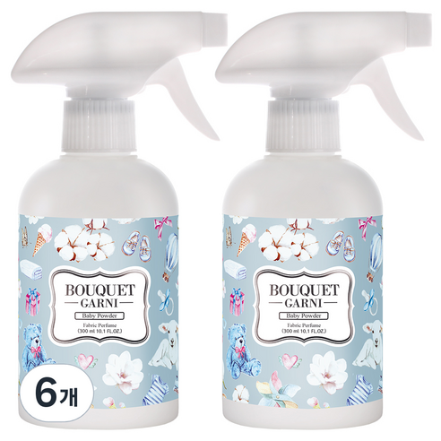 부케가르니 섬유탈취제 베이비파우더, 300ml, 6개