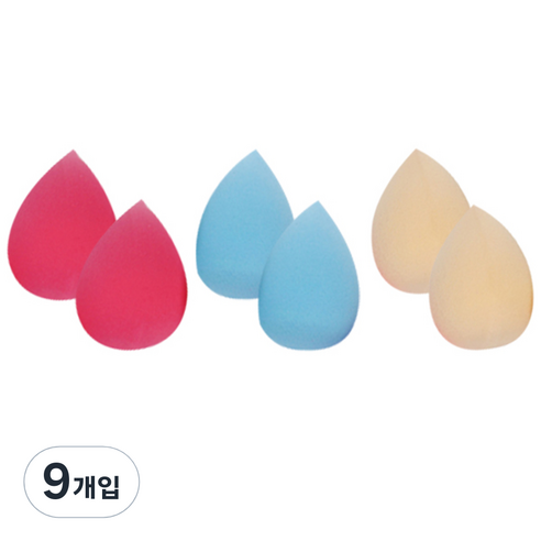 퍼프 미니물방울 화장 퍼프 2p, 랜덤 발송, 9개