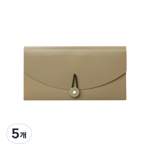 히키스 아코디언 미니 서류 정리함, 브라운, 5개