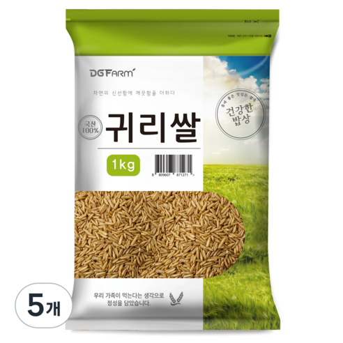건강한밥상 국산 귀리쌀, 1kg, 5개