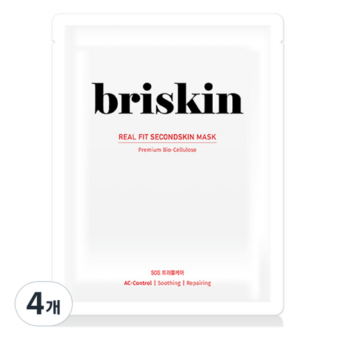 브리스킨 리얼 핏 세컨드스킨 마스크팩 SOS 트러블케어, 1개입, 4개